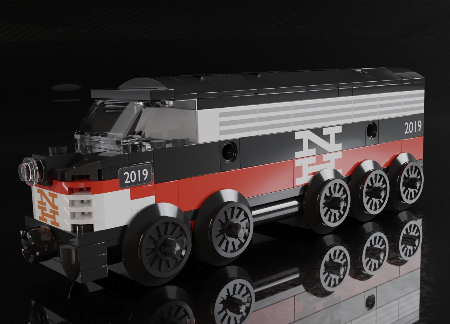 A Building Block Toy Train of a FL-9 Locomotive